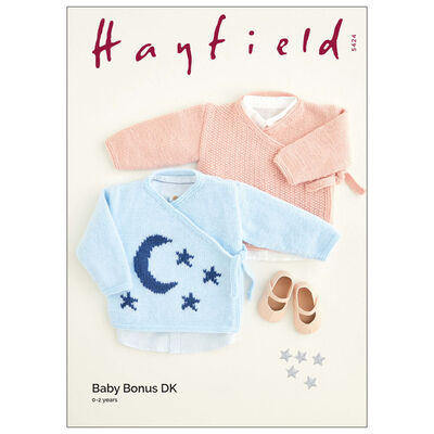 Hayfield Baby Bonus DK: Moon & Star Wrap Top Knitting Pattern 5424 image number 1
