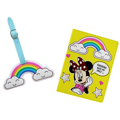 Disney Minnie Mouse Yellow Rainbow Luggage Accessory Set image number 2