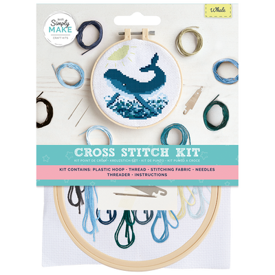 Simply Make: Whale Cross Stitch Craft Kit image number 1