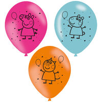 Peppa Pig Party 11" Latex Balloons: Pack of 6