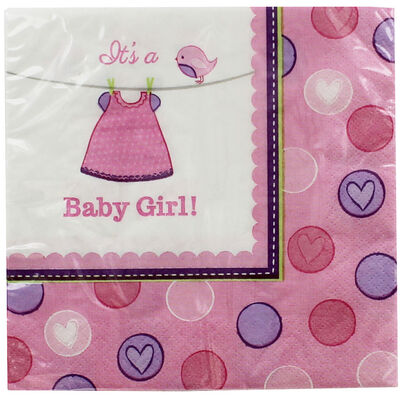 Its a Girl Baby Shower Napkins - 16 Pack image number 1