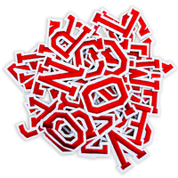 Red Fabric Letters: Pack of 52
