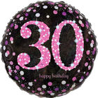 18 Inch Pink Number 30 Helium Balloon image number 1