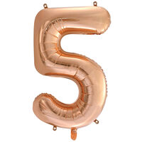 34 Inch Rose Gold Number 5 Helium Balloon