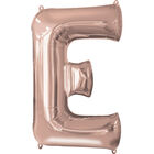 34 Inch Light Rose Gold Letter E Helium Balloon image number 1