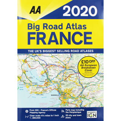 Aa Road Map France Aa: Big Road Atlas France 2020 From £0.10 | The Works