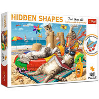 Hidden Shapes Cat Vacation 1000 Piece Jigsaw Puzzle