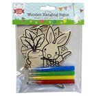 Colour Your Own 2 Easter Wooden Hanging Signs - Assorted image number 3