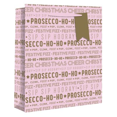 Medium Pink Prosecco Ho Ho Gift Bag image number 1