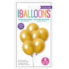 12 Inch Gold Pearl Latex Helium Balloons: Pack of 8 image number 1
