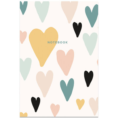 B5 Casebound Pastel Hearts Notebook image number 1