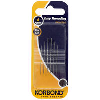 Korbond Easy Threading Needles: Pack of 6