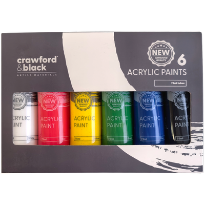 Crawford & Black Acrylic Paints: Pack of 6 image number 1
