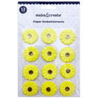 Lemon Yellow Flower Stickers: Pack of 12 image number 1