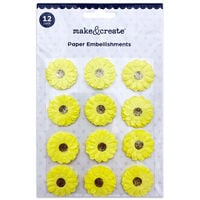 Lemon Yellow Flower Stickers: Pack of 12