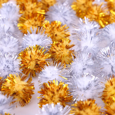 Metallic Pom Poms - Pack of 60 image number 2