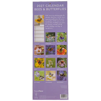 Bees & Butterflies Slim Calendar and A6 Diary Set 2027 image number 3