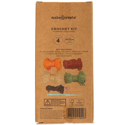 Make Your Own Crochet Pumpkin Coasters Kit image number 3