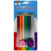 Scribb It Rainbow Glitter Colouring Pencils: Pack of 14