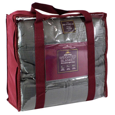 Grey Soft Touch Cotton Weighted Blanket 150 x 200cm - 4kg image number 1