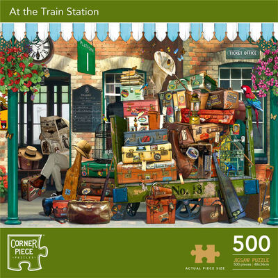 At the Train Station 500 Piece Jigsaw Puzzle image number 1