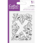 Crafters Companion Clear Acrylic Stamp - Floral Letter X image number 1