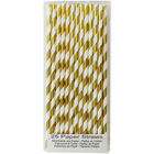 Gold Striped Paper Straws - 25 Pack image number 1