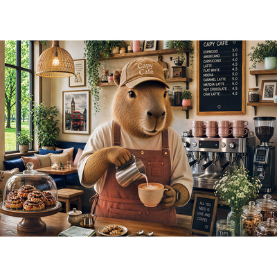 Capy Caf&eacute; 500 Piece Jigsaw Puzzle image number 2