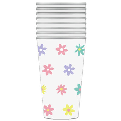 Easter Floral Printed Paper Cups: Pack of 8 image number 1