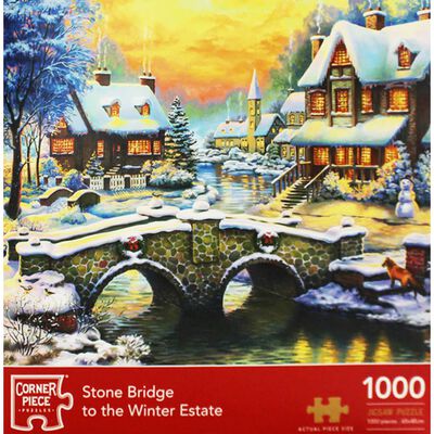 Stone Bridge To The Winter Estate 1000 Piece Jigsaw Puzzle image number 1