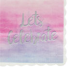Lets Celebrate Ombre Party Napkins: Pack of 15 image number 1