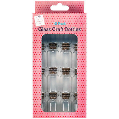 Mini Glass Craft Bottles: Pack of 16 image number 1