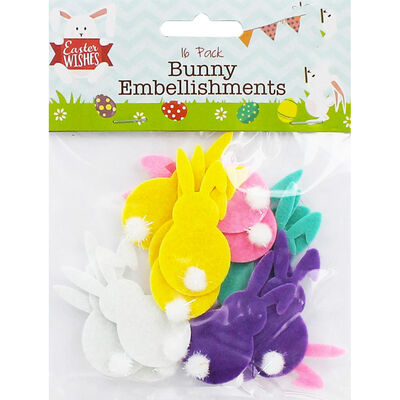 Felt Bunny Embellishment - 16 Pack image number 1