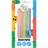 Assorted Coloured Tissue Paper: 10 Sheets