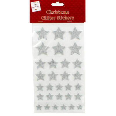 Christmas Glitter Star Stickers: Assorted image number 3