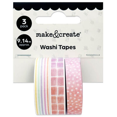 Pink Design Washi Tape: Pack of 3 image number 1