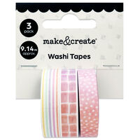 Pink Design Washi Tape: Pack of 3