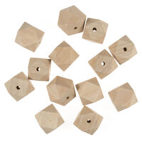 Trimits: Wooden Geometric Square Cut Beads 30mm - Pack of 50