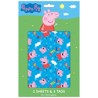 Peppa Pig 2 Sheet 2 Tag Gift Wrap Set