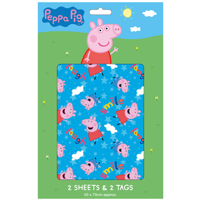 Peppa Pig 2 Sheet 2 Tag Gift Wrap Set image number 1