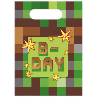 TNT Pixel Party Paper Loot Bags: Pack of 8 image number 1