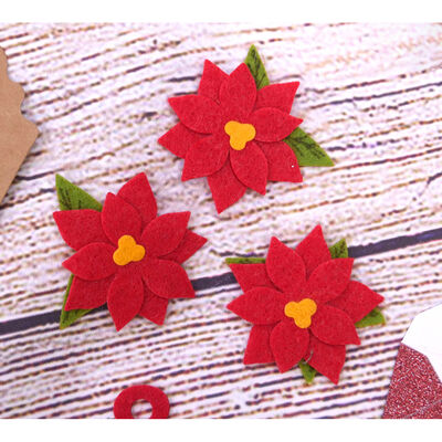 Felt Poinsettias - Pack of 6 image number 3
