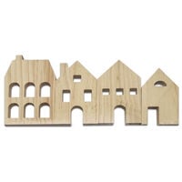 Wooden House Decorations: Pack of 4