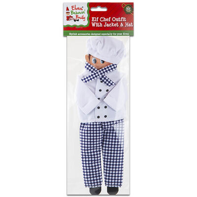 Elves Behavin' Badly: Elf Chef Outfit with Jacket & Hat image number 1