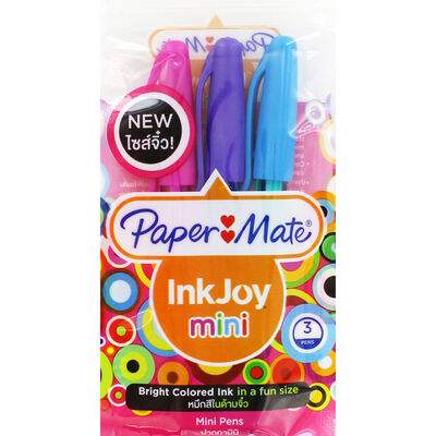 Papermate 3 Pack Mini Coloured Ink Pen Assorted image number 3