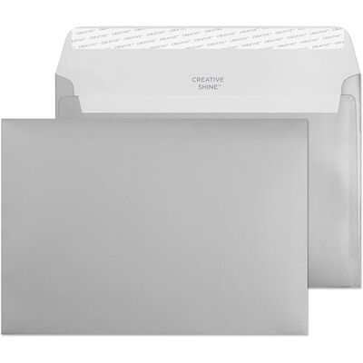 Silver C5 Wallet Self Seal Envelopes: Pack of 25 image number 1
