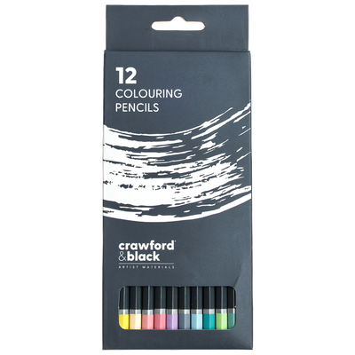 Crawford & Black Pastel Colouring Pencils: Pack of 12 image number 1