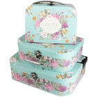 Vintage Blue Storage Suitcase: Set of 3 image number 1