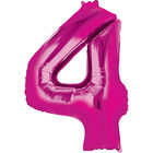 34 Inch Pink Number 4 Helium Balloon image number 1
