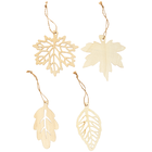 Hanging Wooden Leaves: Pack of 4 image number 1